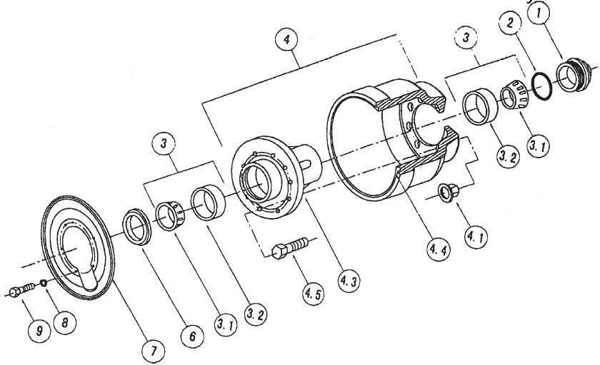 Fuwa Hub and Drum Outboard Assembly