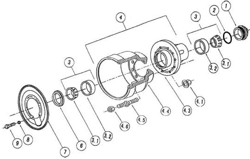 Fuwa Hub and Drum Inboard Assembly